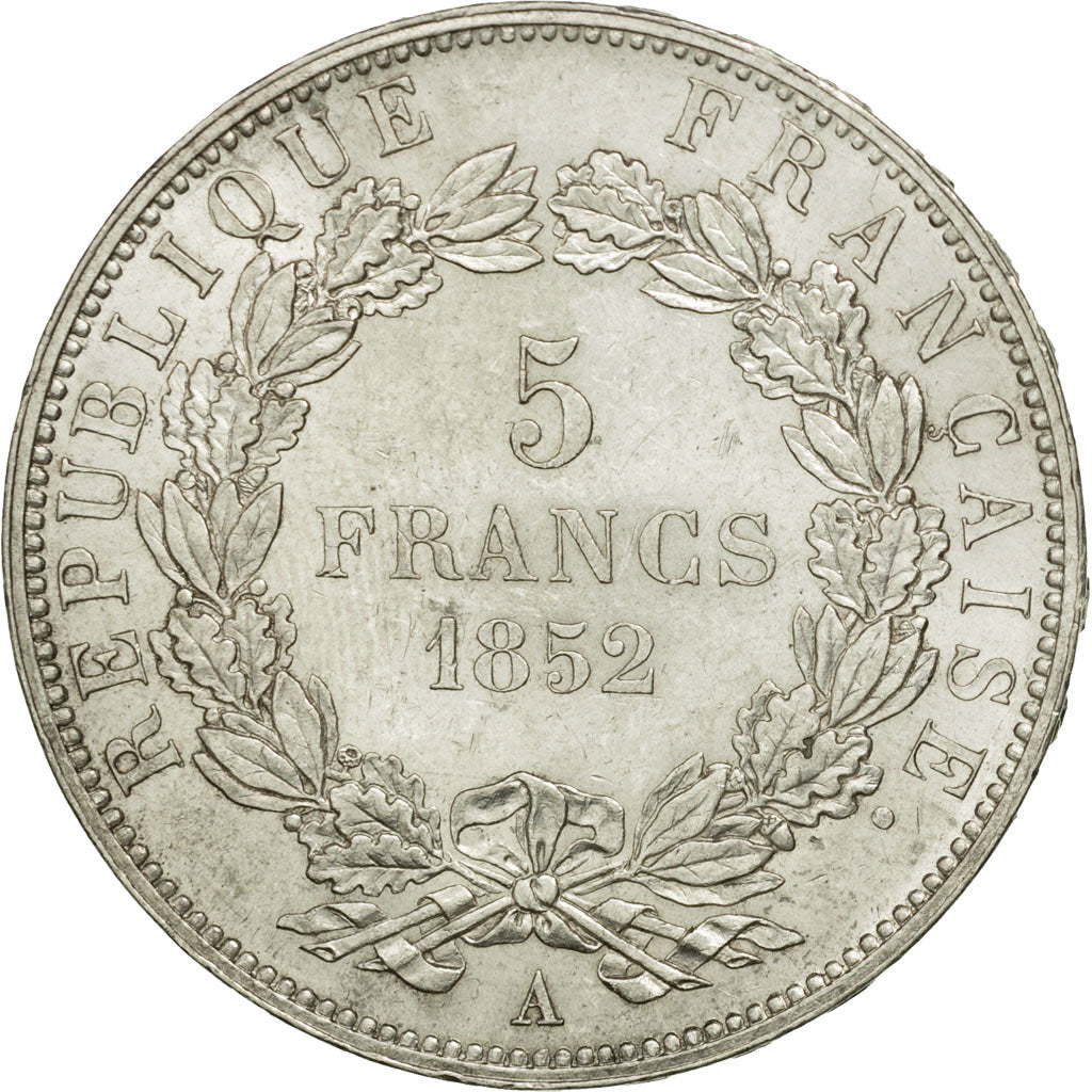 France, Napoléon III, 5 Francs, 1852, Paris, AU(55-58), Silver, KM:773.1