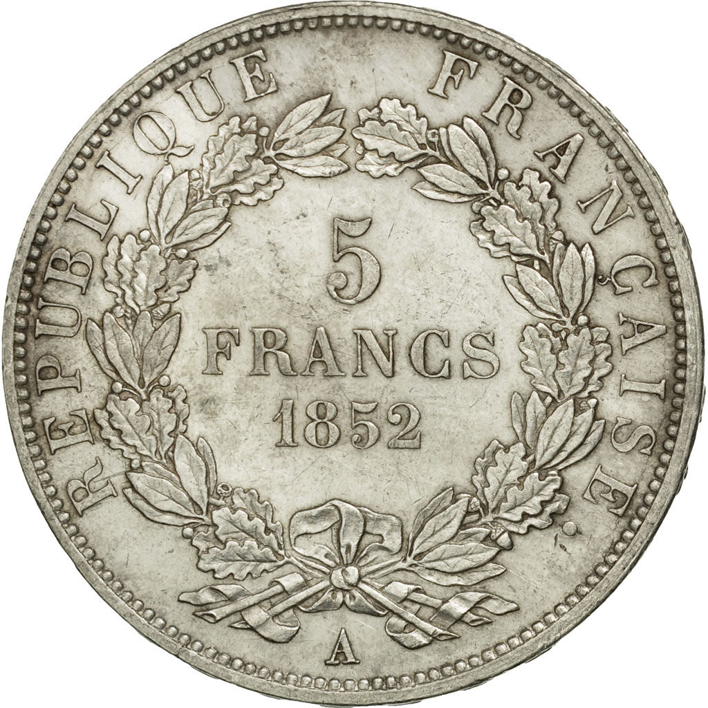 Coin, France, Napoléon III, 5 Francs, 1852, Paris, AU(55-58), Silver, KM:773.1