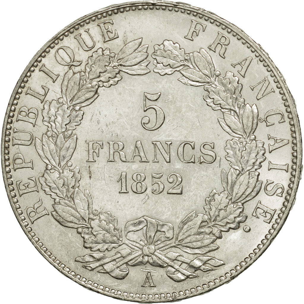 Coin, France, Napoléon III, 5 Francs, 1852, Paris, AU(55-58), Silver, KM:773.1