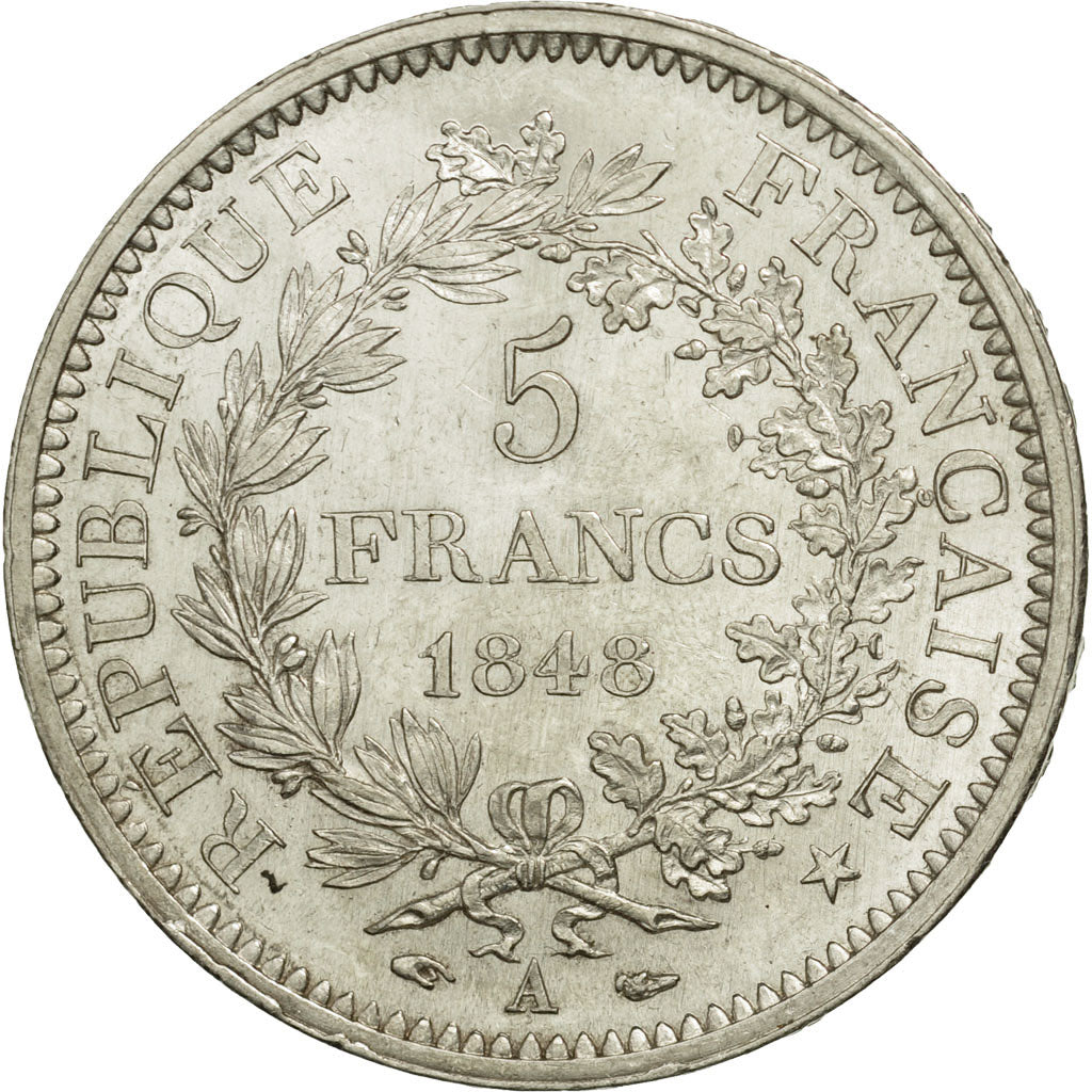 Coin, France, Hercule, 5 Francs, 1848, Paris, MS(60-62), Silver, KM:756.1