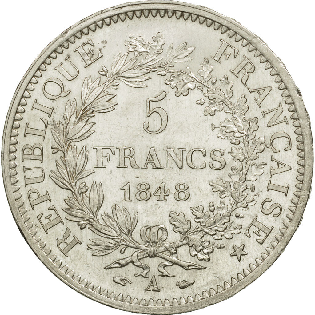 Coin, France, Hercule, 5 Francs, 1848, Paris, MS(60-62), Silver, KM:756.1