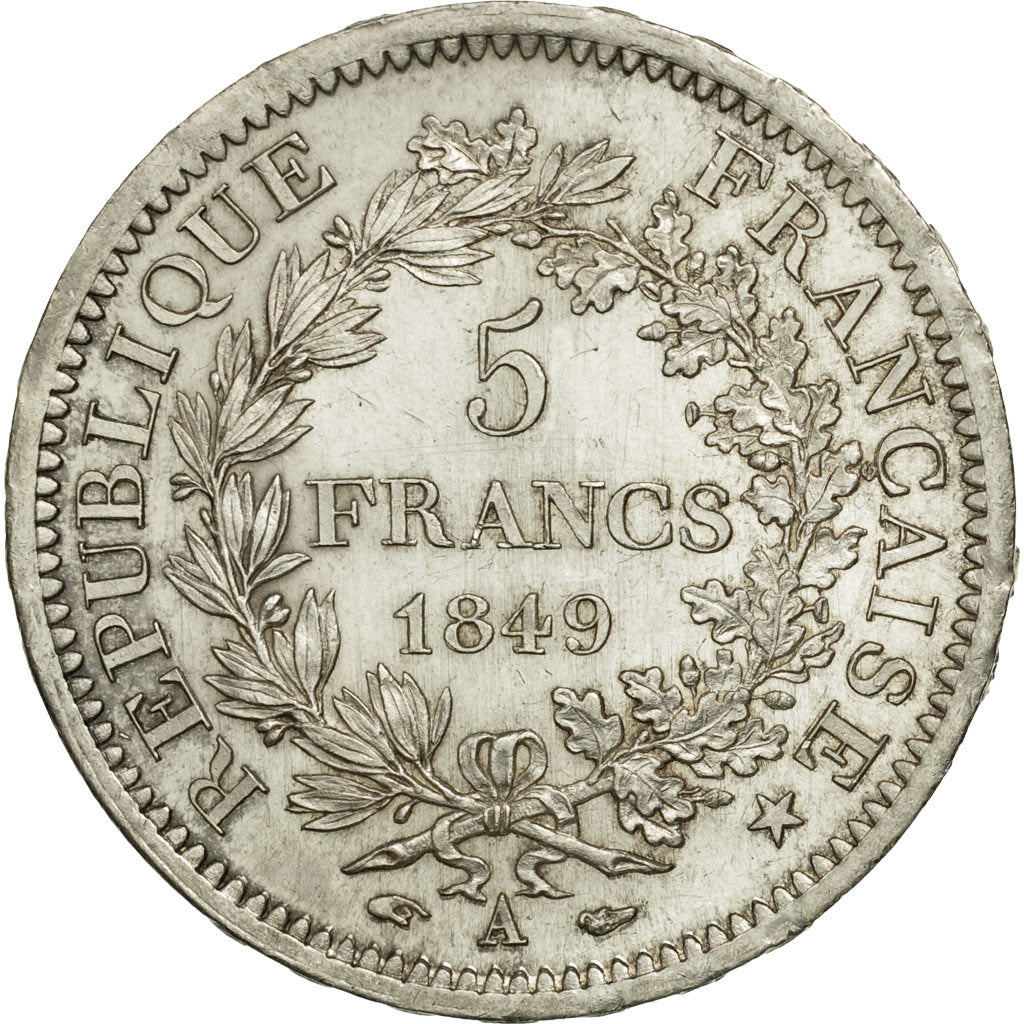 Coin, France, Hercule, 5 Francs, 1849, Paris, MS(60-62), Silver, KM:756.1