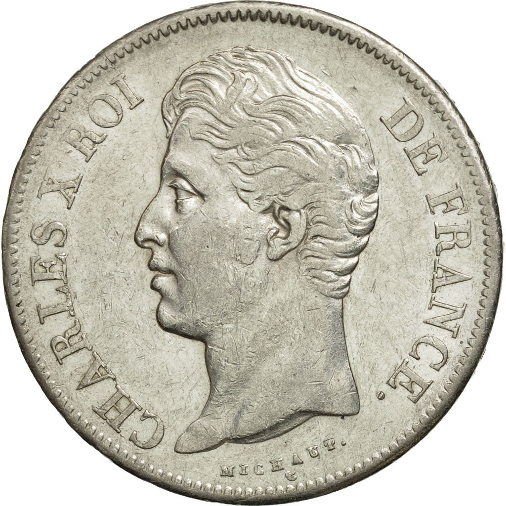 Coin, France, Charles X, 5 Francs, 1829, Paris, VF(30-35), Silver, KM:728.1