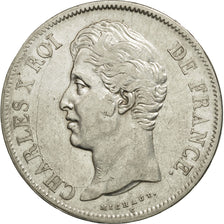 France, Charles X, 5 Francs, 1827, Lille, TTB, Argent, KM:728.13, Gadoury:644