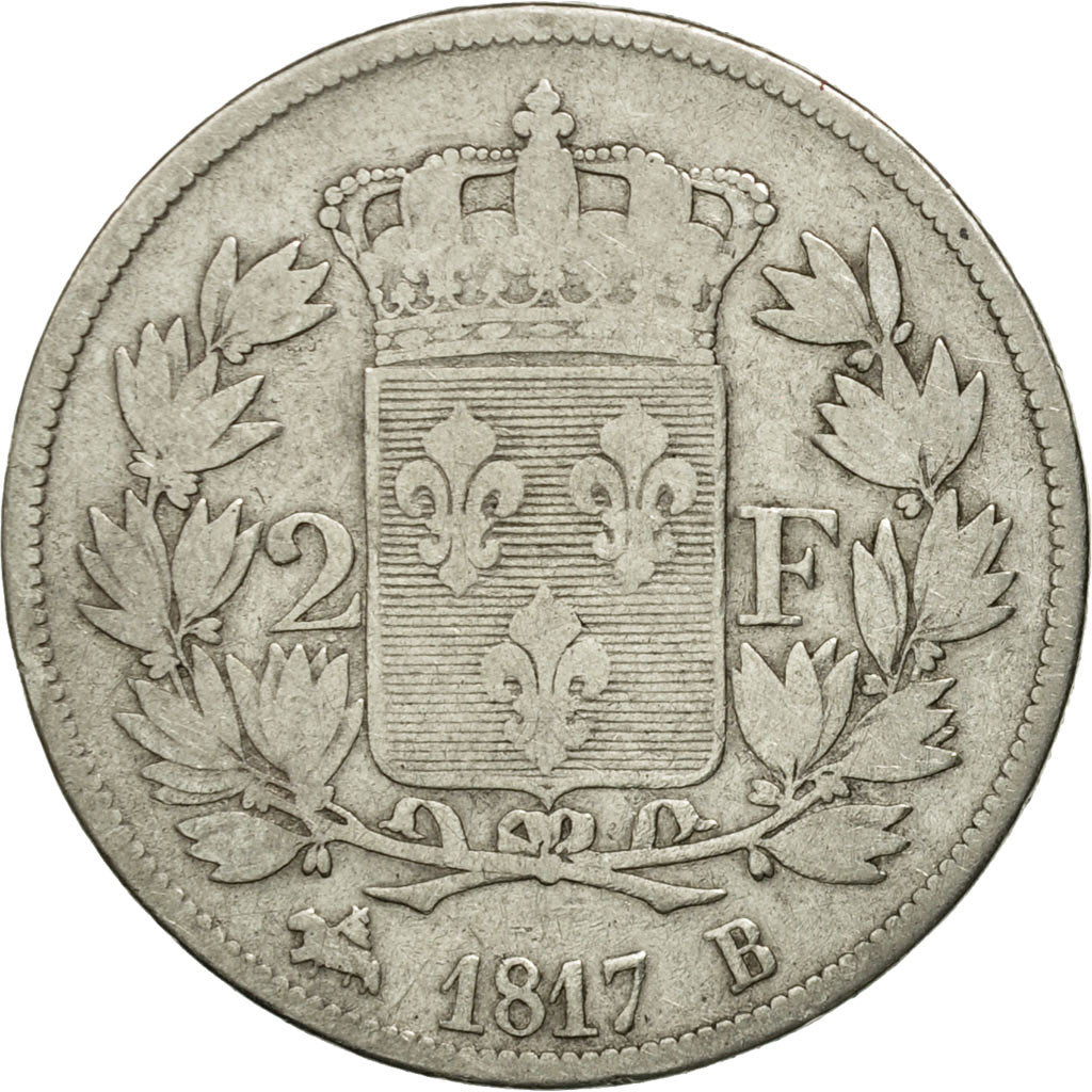 Moneta, Francja, Louis XVIII, Louis XVIII, 2 Francs, 1817, Rouen, VF(20-25)