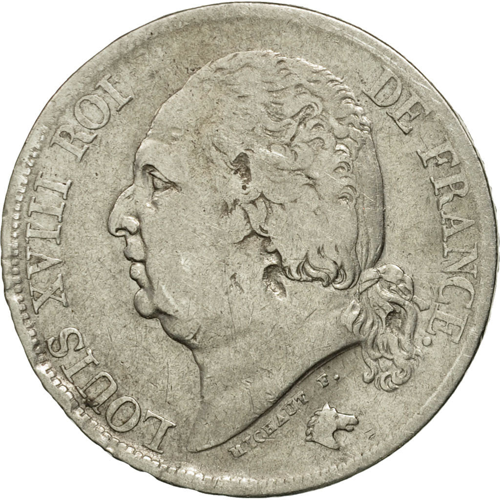 Moneta, Francja, Louis XVIII, Louis XVIII, 2 Francs, 1824, Rouen, VF(20-25)