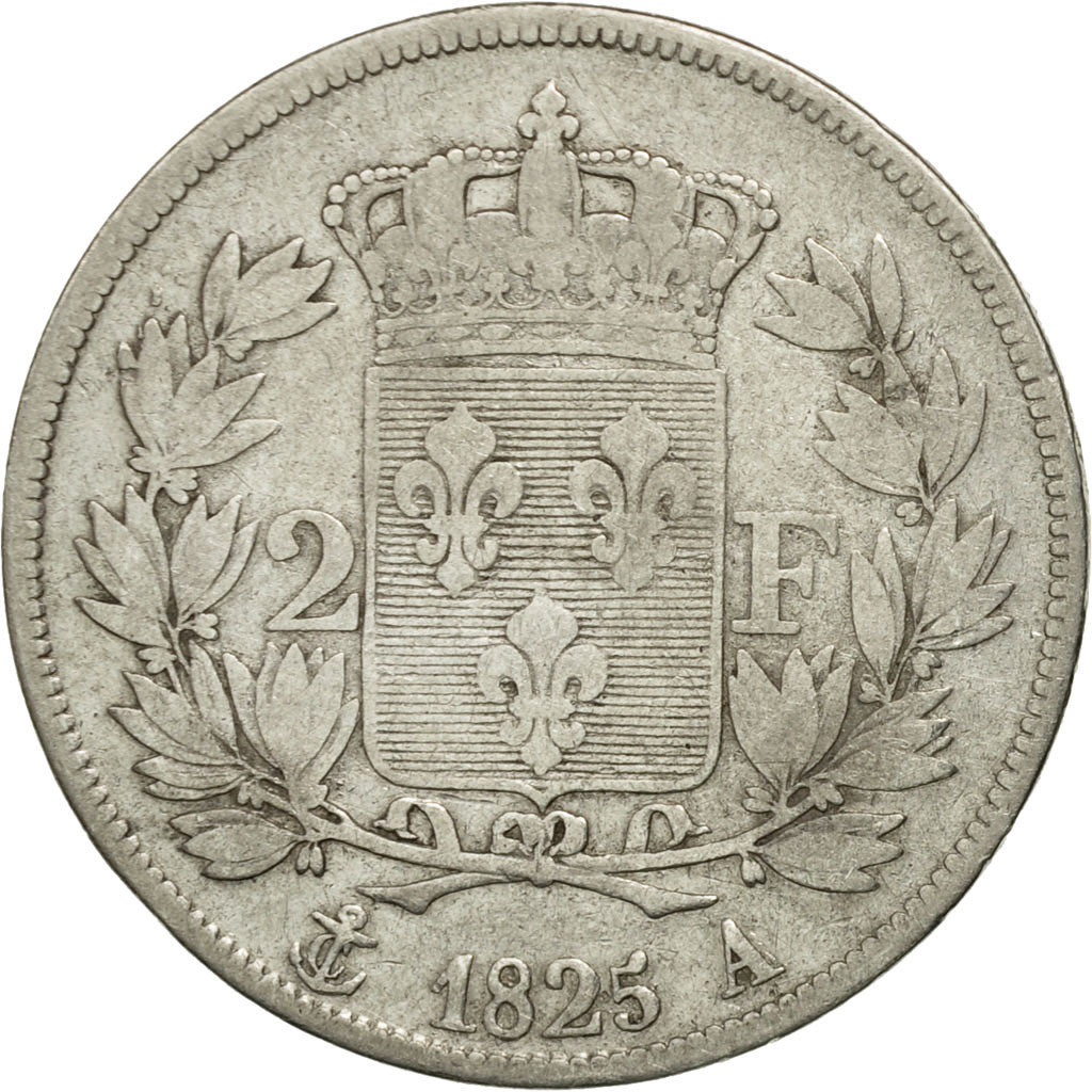 Coin, France, Charles X, 2 Francs, 1825, Paris, VF(20-25), Silver, KM:725.1