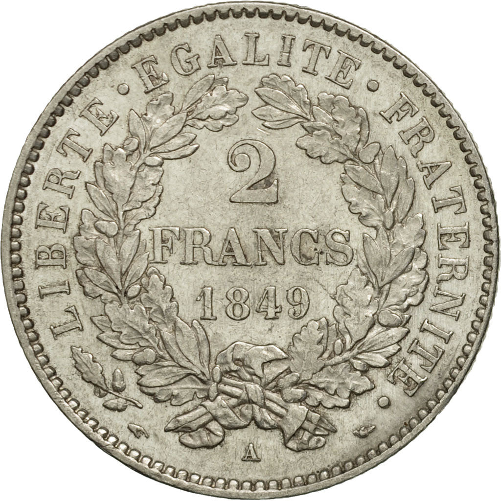 Monnaie, France, Cérès, 2 Francs, 1849, Paris, SUP+, Argent, KM:760.1