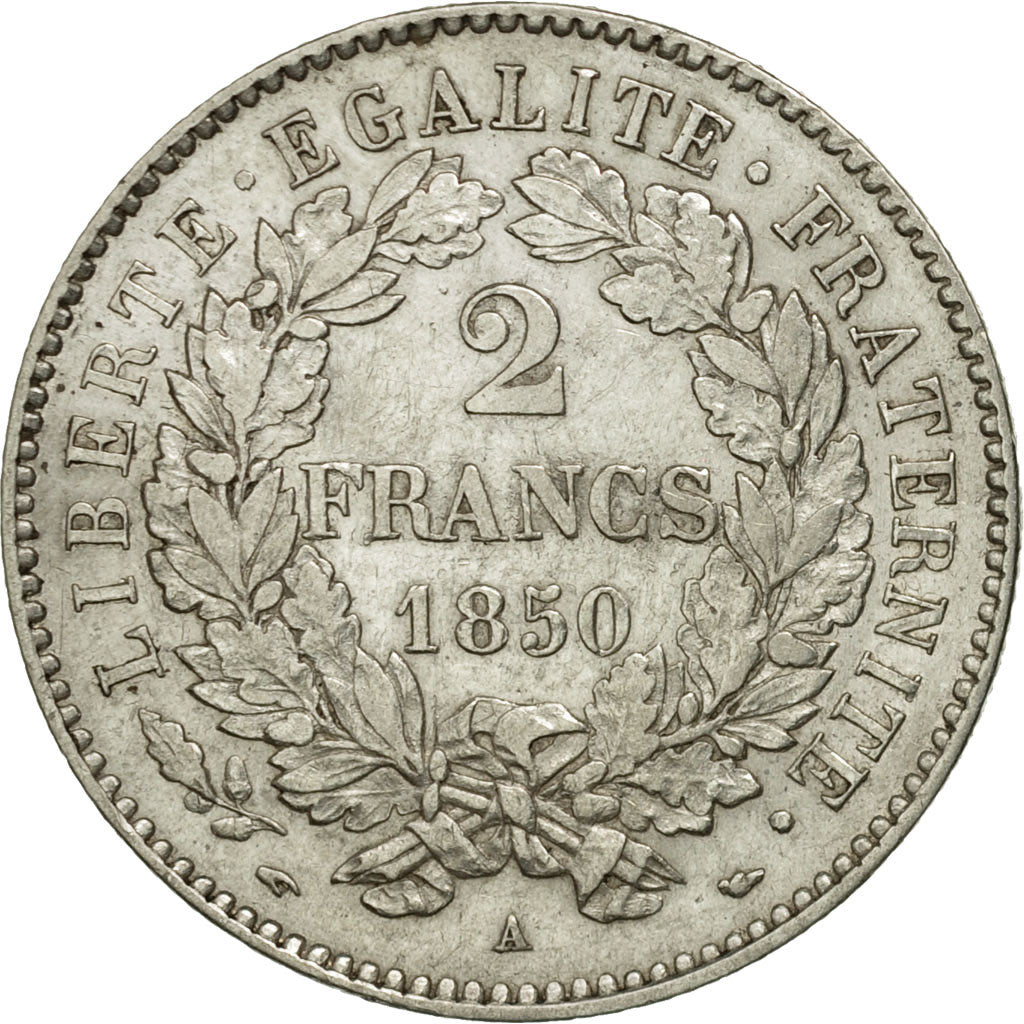 Monnaie, France, Cérès, 2 Francs, 1850, Paris, TTB+, Argent, KM:760.1