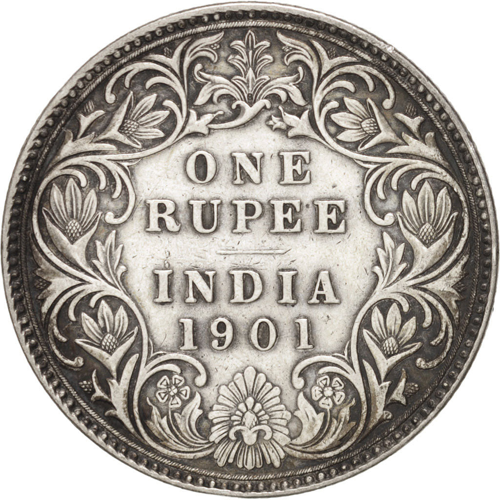 INDIA-BRITISH, Victoria, Rupee, 1901, Bombay, Silver, KM:492