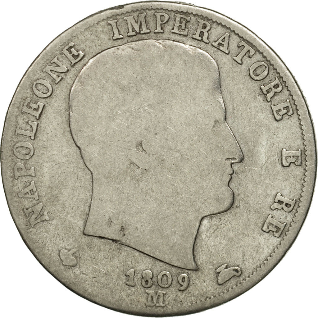 États italiens, KINGDOM OF NAPOLEON, Napoleon I, 2 Lire, 1809, Milan, KM 9.1