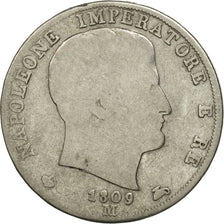 États italiens, KINGDOM OF NAPOLEON, Napoleon I, 2 Lire, 1809, Milan, KM 9.1