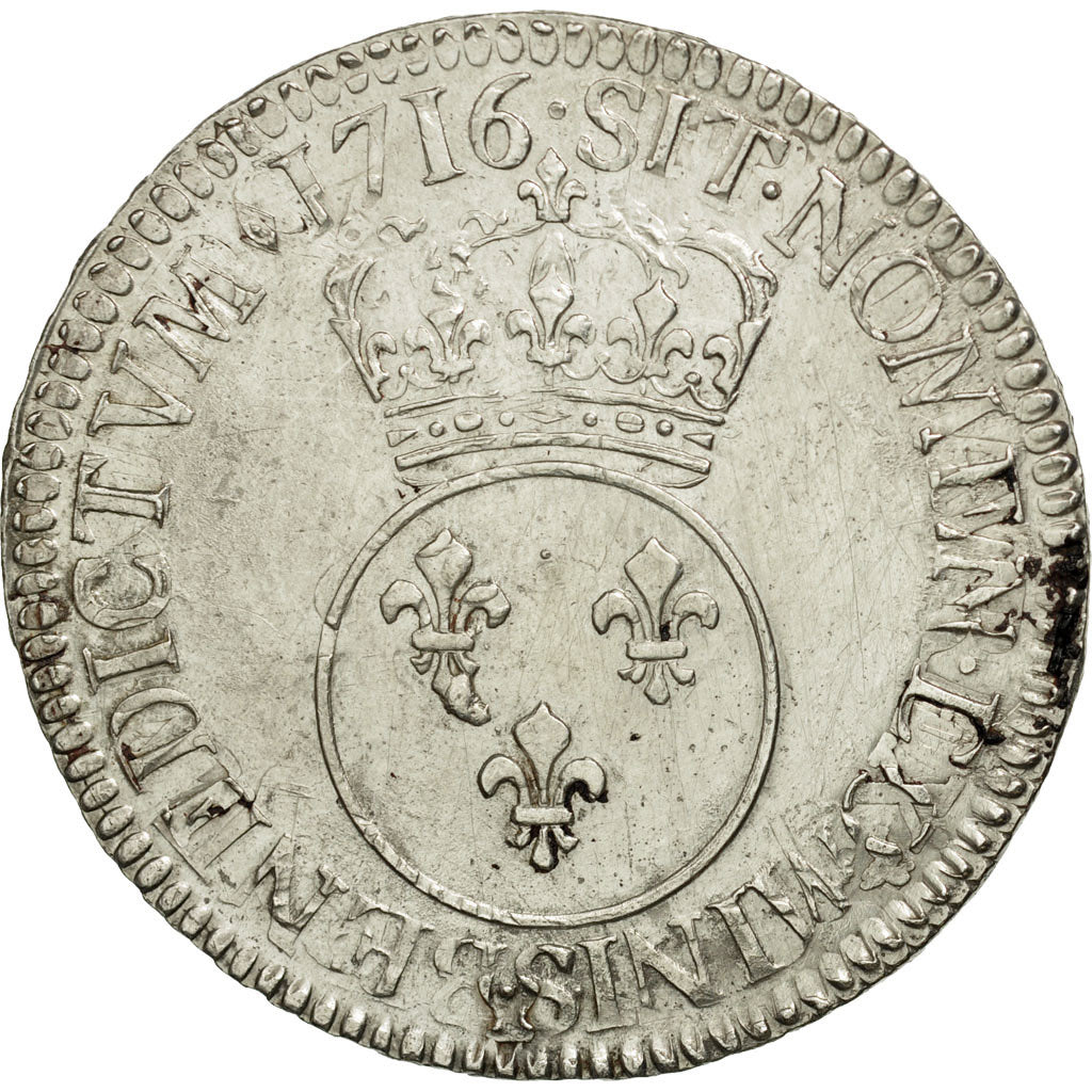 Coin, France, Louis XV, Écu Vertugadin, Ecu, 1716, Reims, EF(40-45), Silver