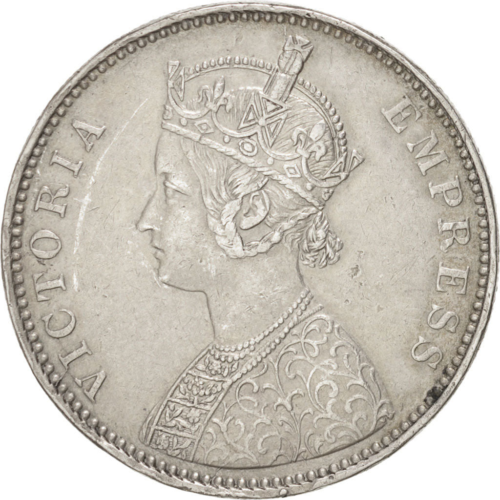 INDIA-BRITISH, Victoria, Rupee, 1880, Bombay, Silver, KM:492