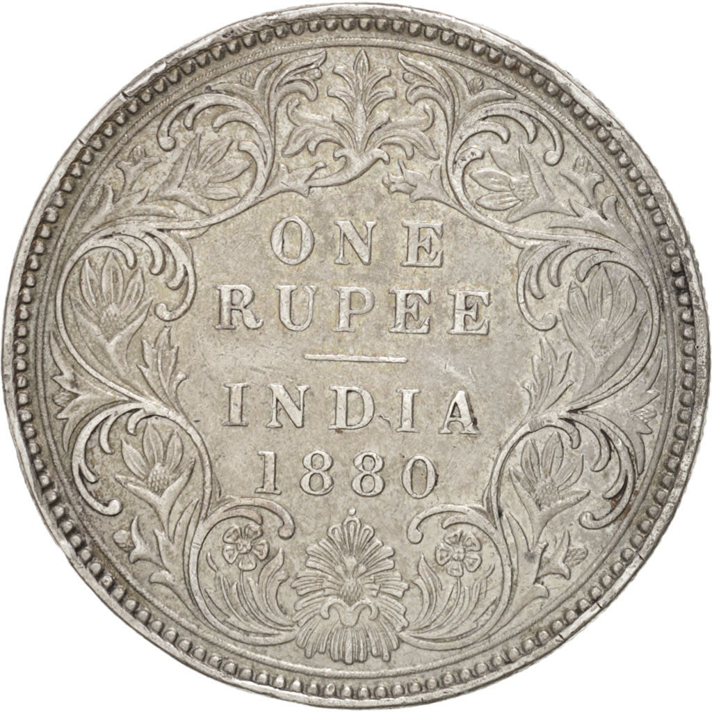 INDIA-BRITISH, Victoria, Rupee, 1880, Bombay, Silver, KM:492