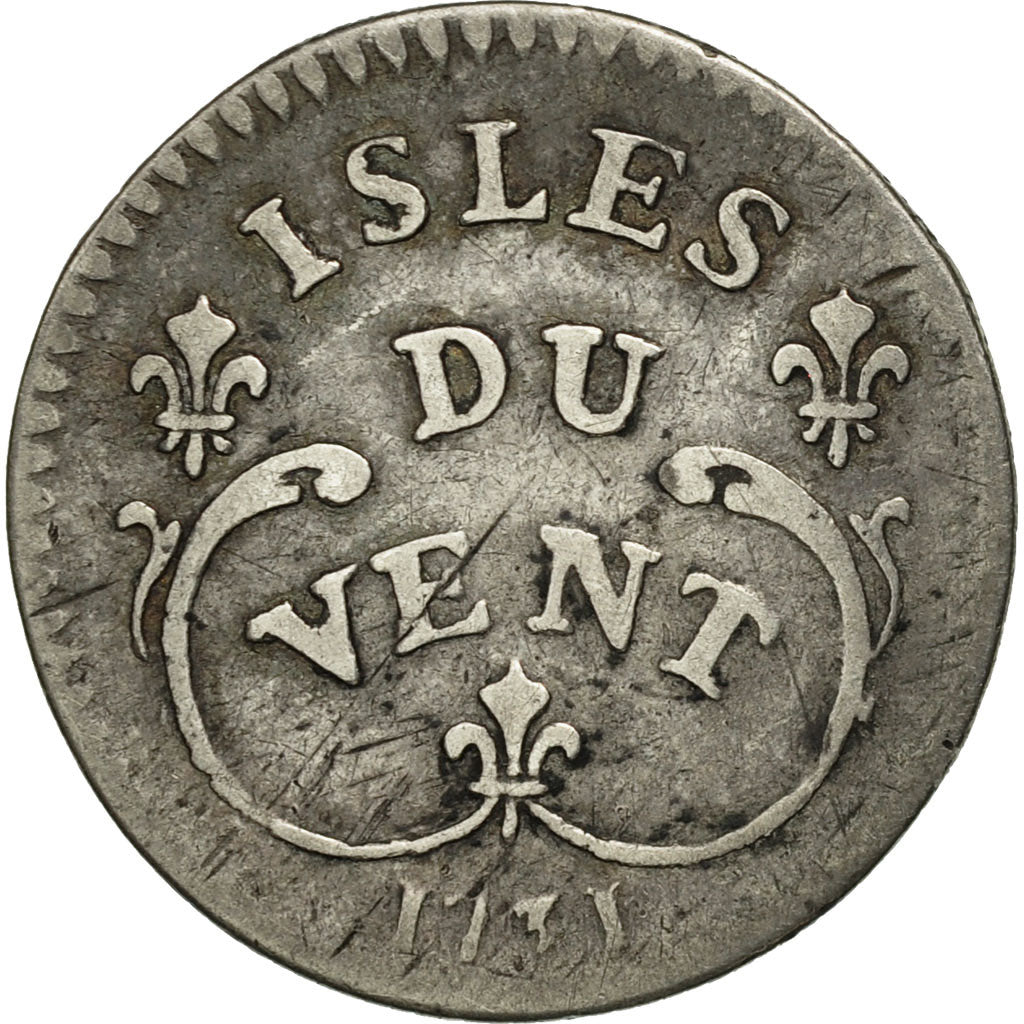 FRENCH COLONIES, Petites Antilles, Louis XV, Isles Du Vent, 12 Sols, 1731