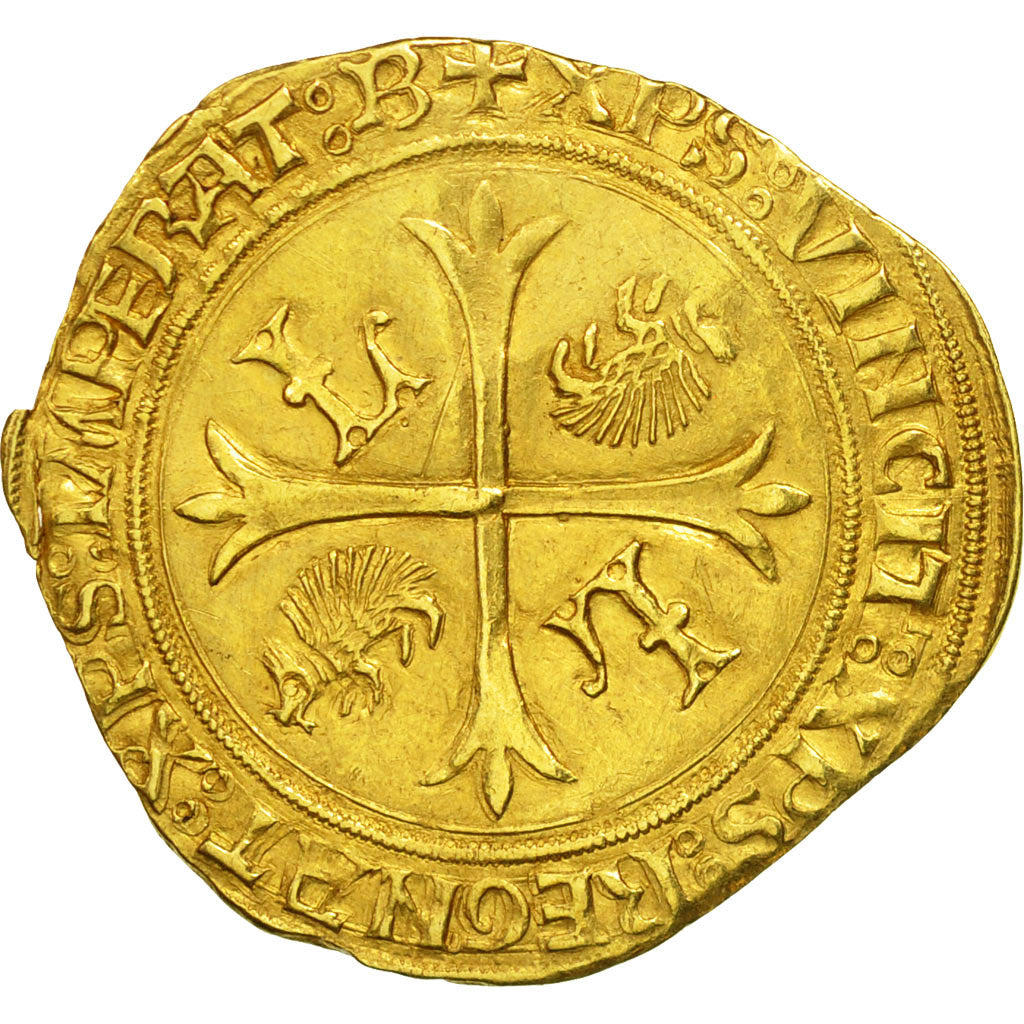 France, Louis XII, Ecu d'or aux porcs-épics, Bourges, TTB+, Or, Duplessy:655