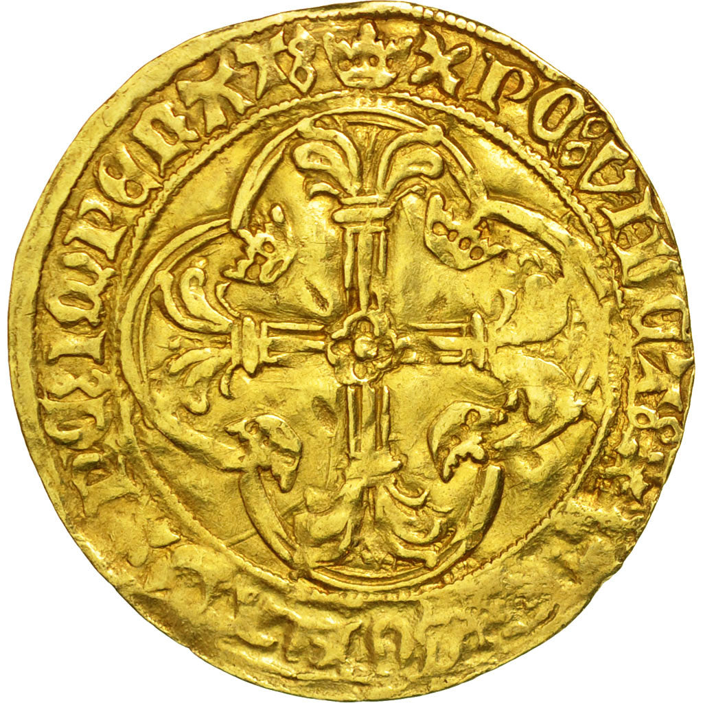 Louis XI, Ecu d'or, Saint André Villeneuve Les Avignon, EF(40-45), Duplessy 539A