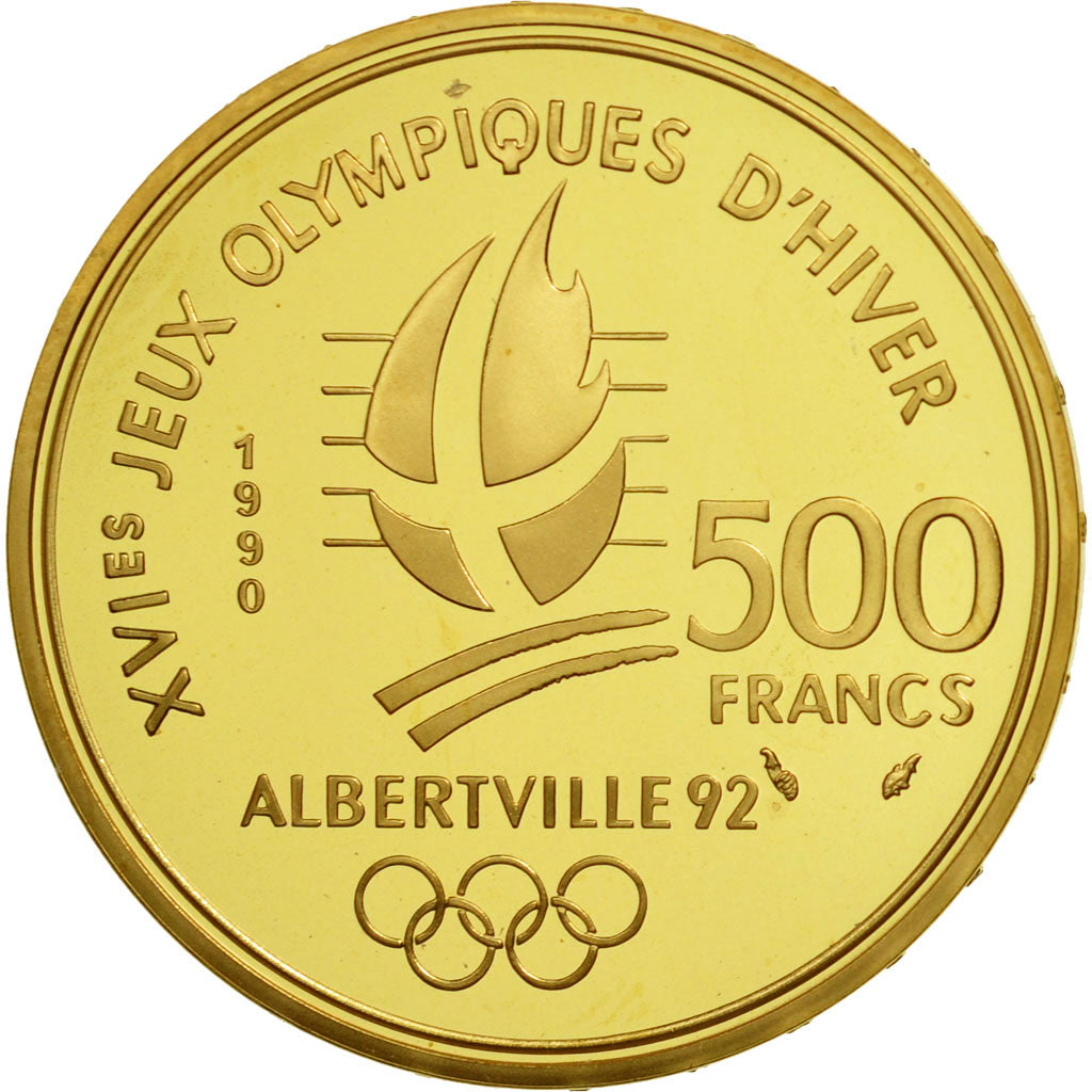 Munten, Frankrijk, 500 Francs, 1990, Paris, FDC, Goud, KM:988, Gadoury:C14