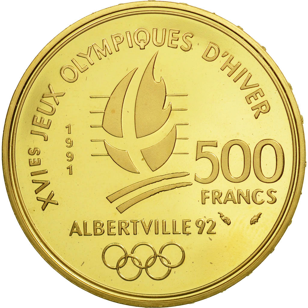 Coin, France, 500 Francs, 1991, Paris, MS(65-70), Gold, KM:997, Gadoury:C16