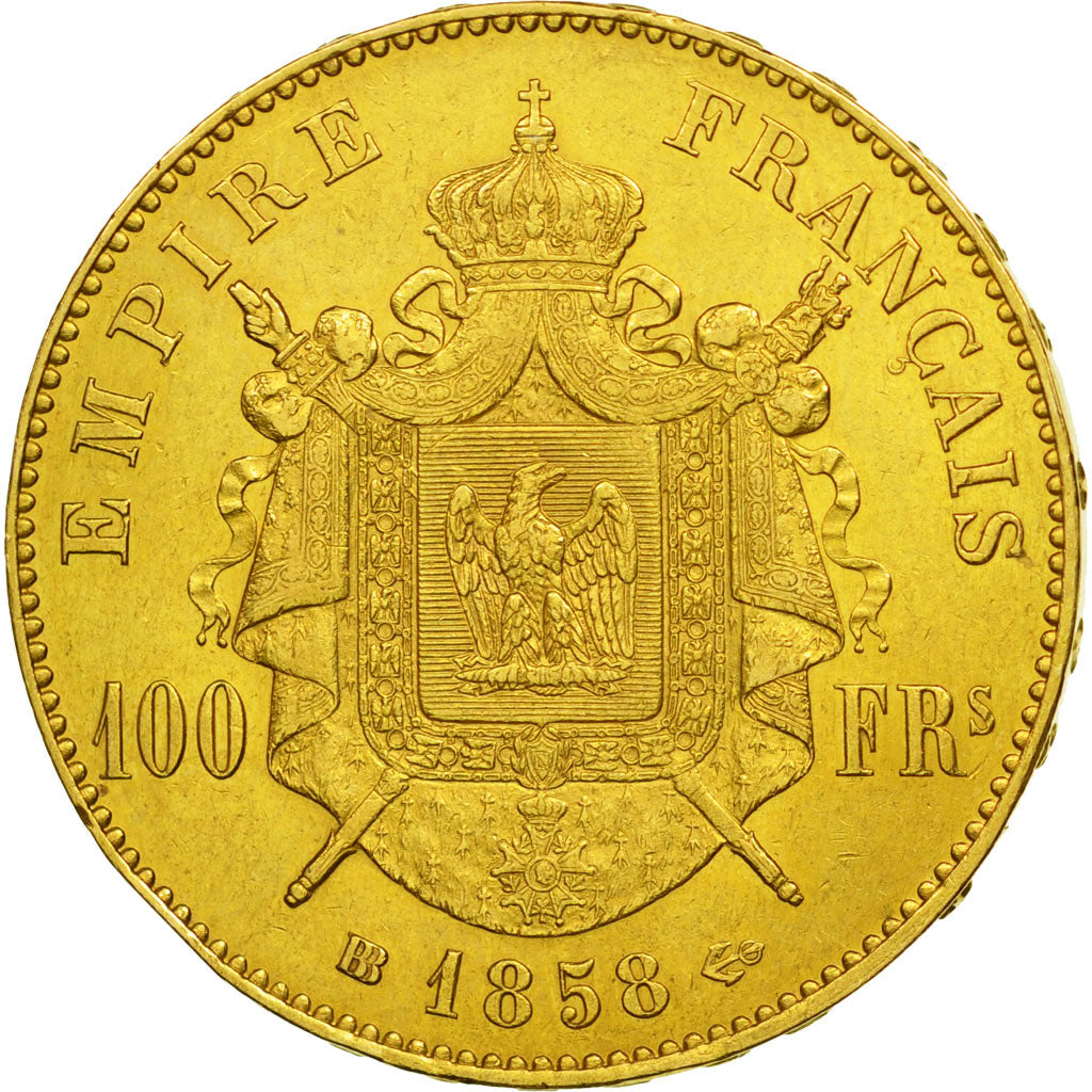 Monnaie, France, Napoleon III, Napoléon III, 100 Francs, 1858, Strasbourg, TTB