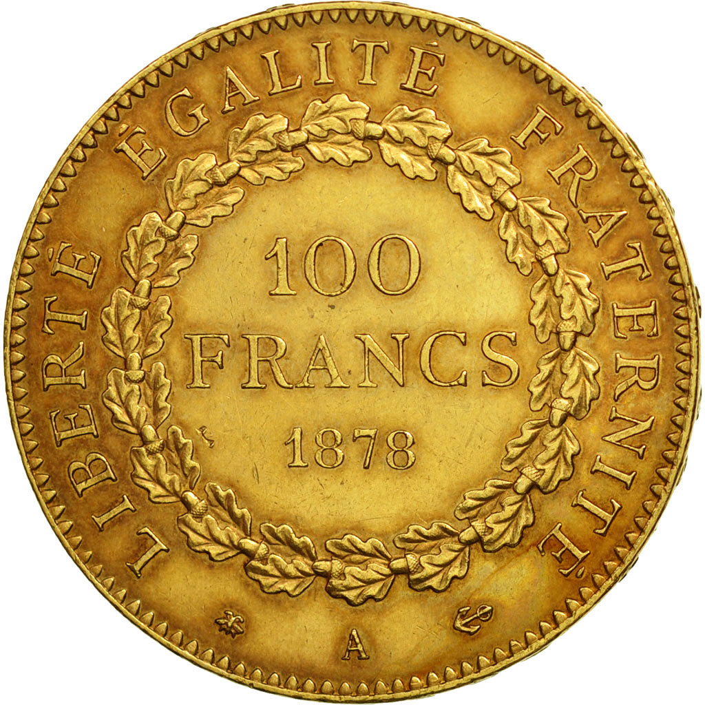 France, Génie, 100 Francs, 1878, Paris, AU(50-53), Gold, KM:832, Gadoury:1137