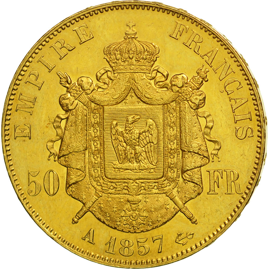 Monnaie, France, Napoleon III, Napoléon III, 50 Francs, 1857, Paris, SUP, Or