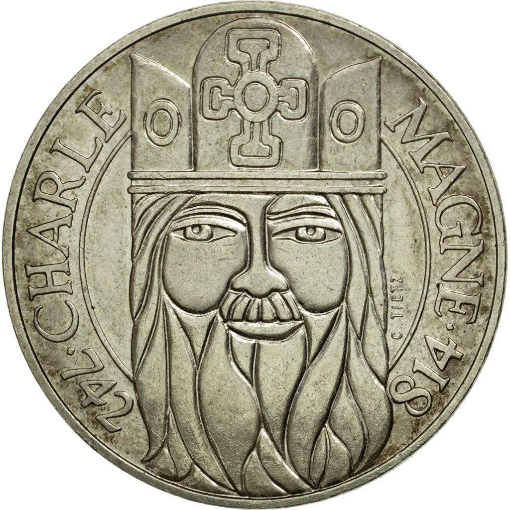 France, Charlemagne, 100 Francs, 1990, TTB+, Argent, KM:982, Gadoury:905
