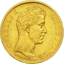 Munten, Frankrijk, Charles X, 40 Francs, 1830, Paris, FR+, Goud, KM:721.1