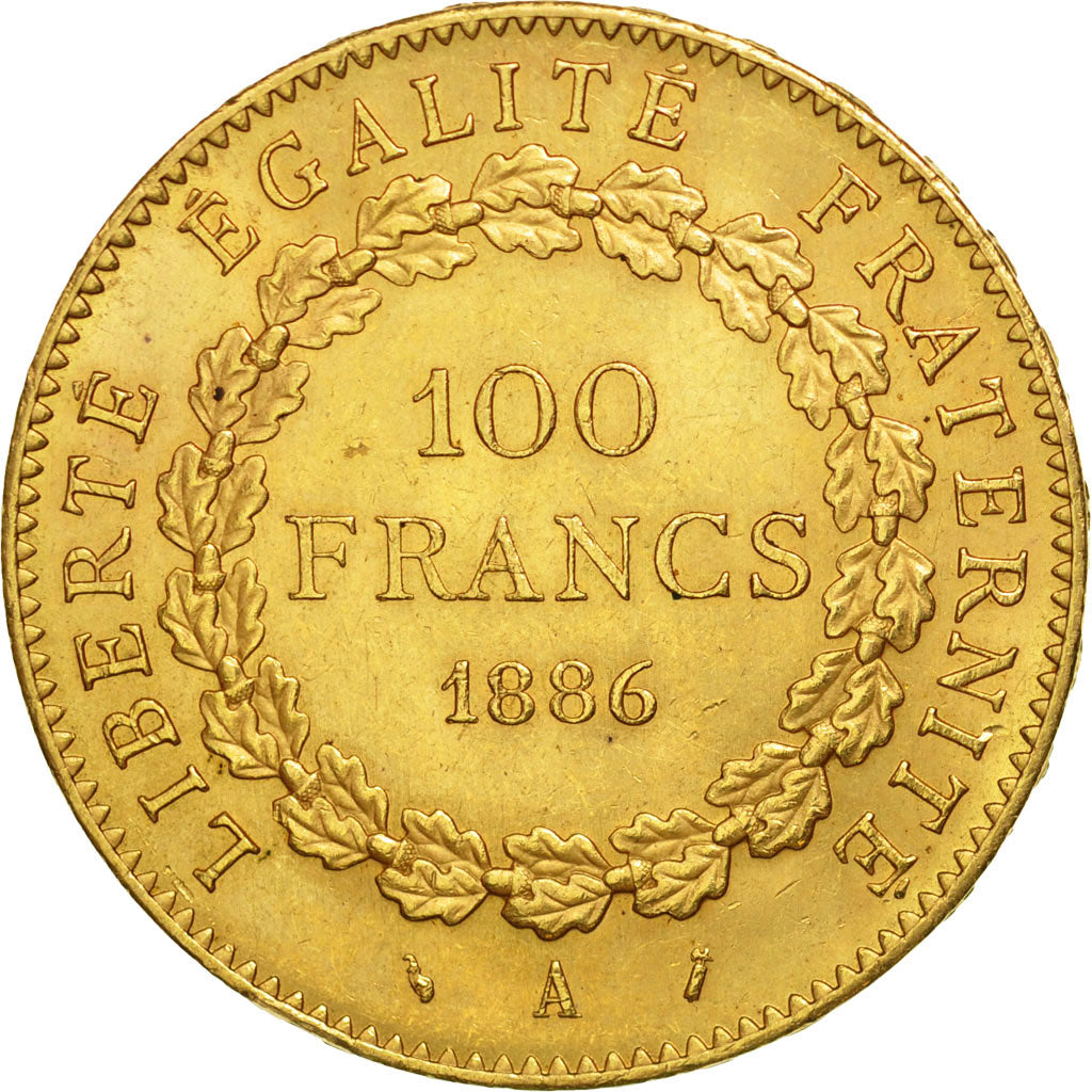 France, Génie, 100 Francs, 1886, Paris, AU(55-58), Gold, KM:832, Gadoury:1137