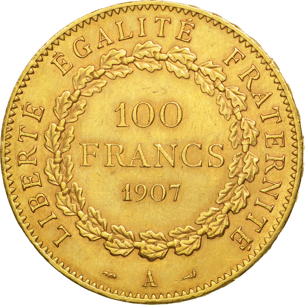 France, 100 Francs, 1907, Paris, EF(40-45), Gold, KM:858, Gadoury:1137a