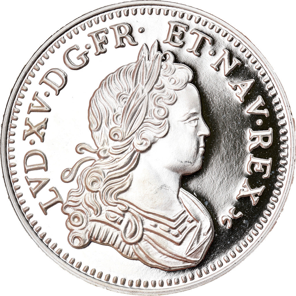 France, Medal, Reproduction de l'Ecu de Navarre, Louis XV, MS(65-70), Silver