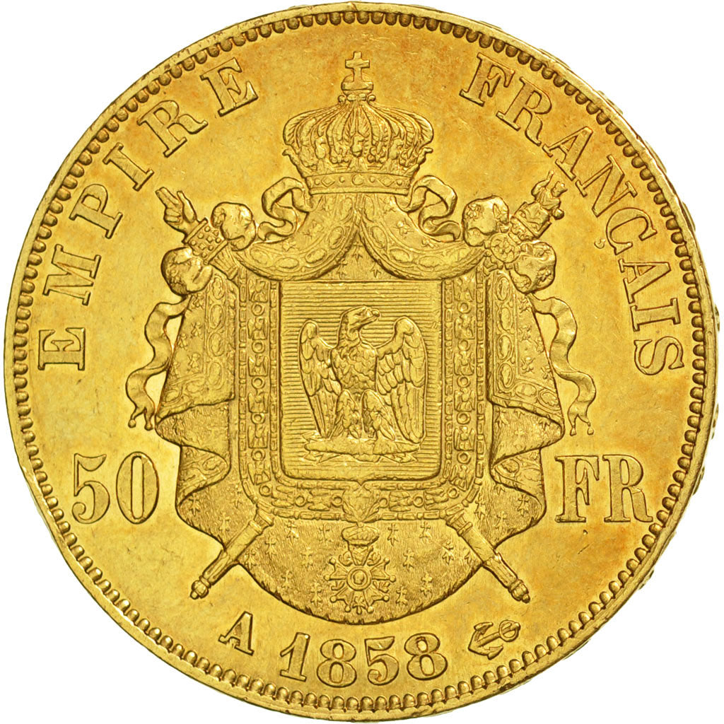 Monnaie, France, Napoleon III, Napoléon III, 50 Francs, 1858, Paris, TTB, Or