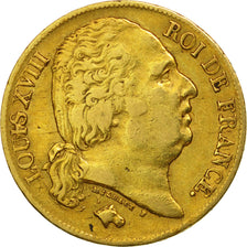 Coin, France, Louis XVIII, Louis XVIII, 20 Francs, 1819, Paris, EF(40-45), Gold