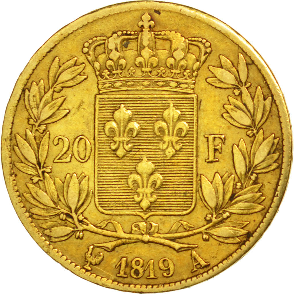 Coin, France, Louis XVIII, Louis XVIII, 20 Francs, 1819, Paris, EF(40-45), Gold