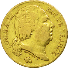 Munten, Frankrijk, Louis XVIII, Louis XVIII, 20 Francs, 1820, Paris, FR, Goud