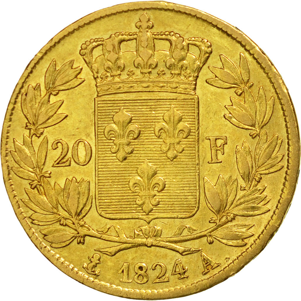 Monnaie, France, Louis XVIII, Louis XVIII, 20 Francs, 1824, Paris, TTB, Or