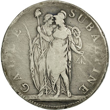 Monnaie, États italiens, PIEDMONT REPUBLIC, 5 Francs, 1800, B+, Argent, KM:4
