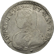Louis XV, 1/2 Écu aux branches d'olivier, 1734, Strasbourg,VF(20-25),Gadoury 313