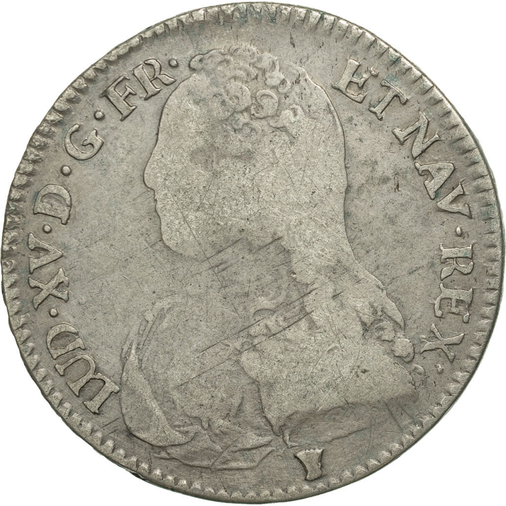 Monnaie, France, Louis XV, 1/2 Écu aux branches d'olivier, 1/2 ECU, 44 Sols