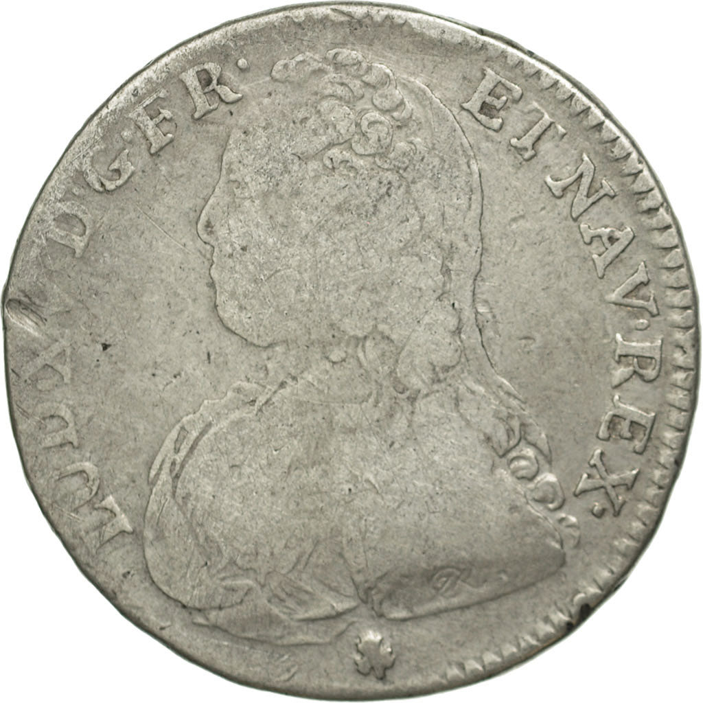 Monnaie, France, Louis XV, 1/2 Écu aux branches d'olivier, 1/2 ECU, 44 Sols