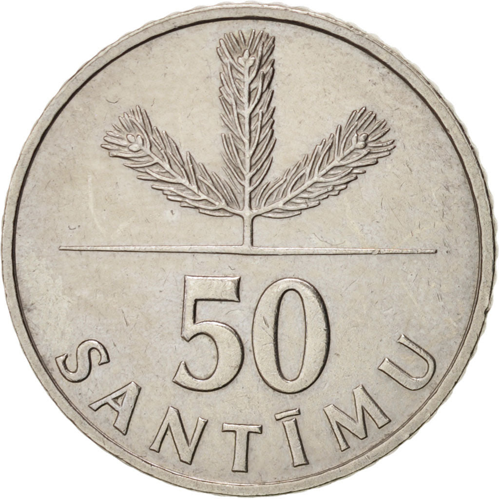 Monnaie, Latvia, 50 Santimu, 1992, TTB+, Copper-nickel, KM:13