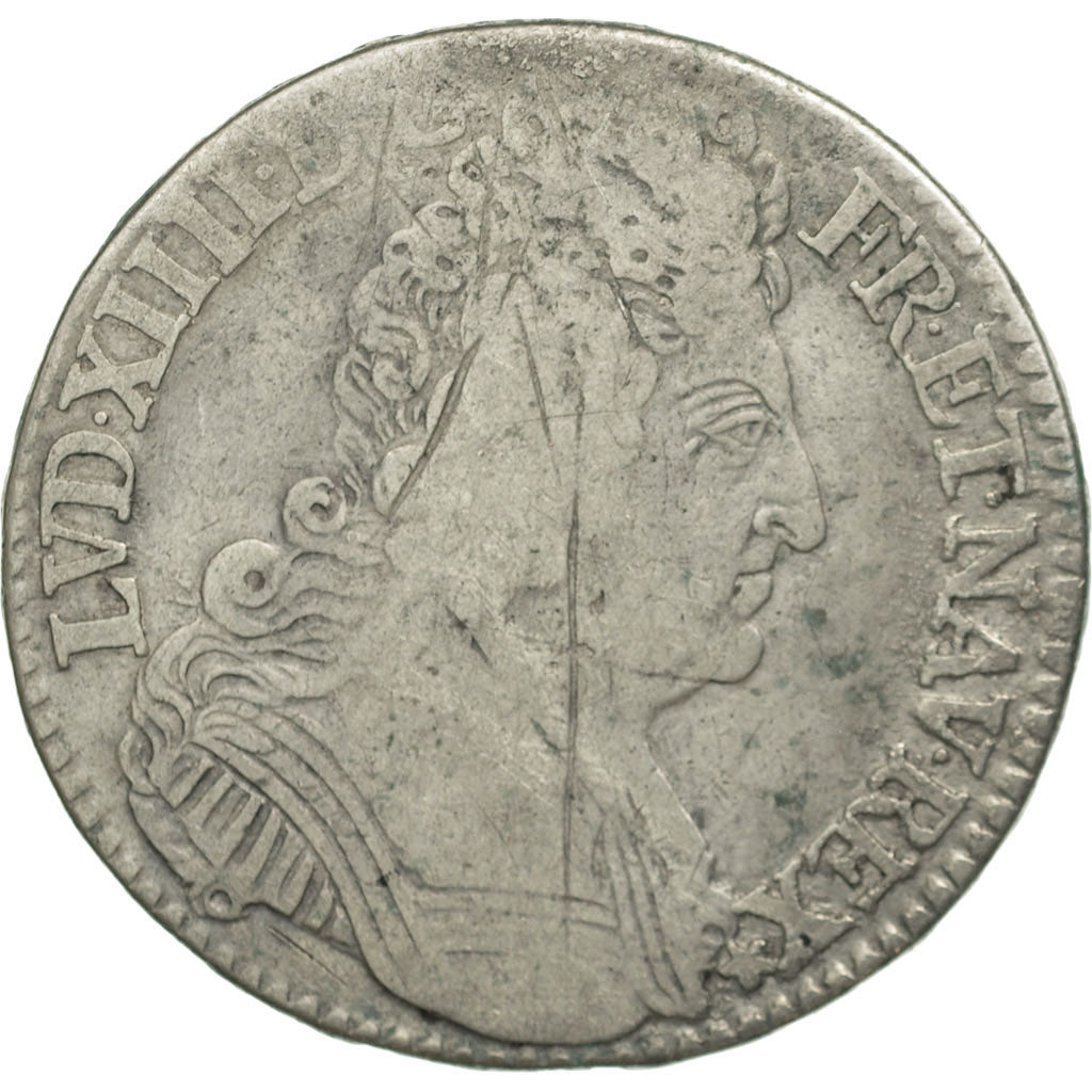 France, Louis XIV, 1/2 Écu aux 3 couronnes, 1710/1709, Paris, Gadoury 199