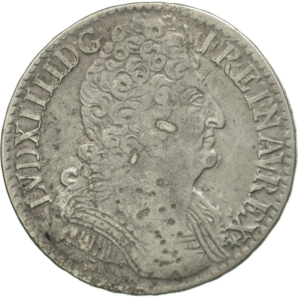 France, Louis XIV, 1/2 Écu aux 3 couronnes, 1711, Paris, KM 382.1