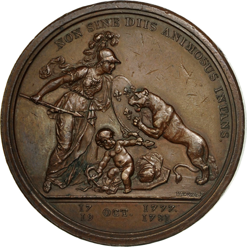 United States, Medal, Libertas Americana, History, 1781, Dupré, EF(40-45)