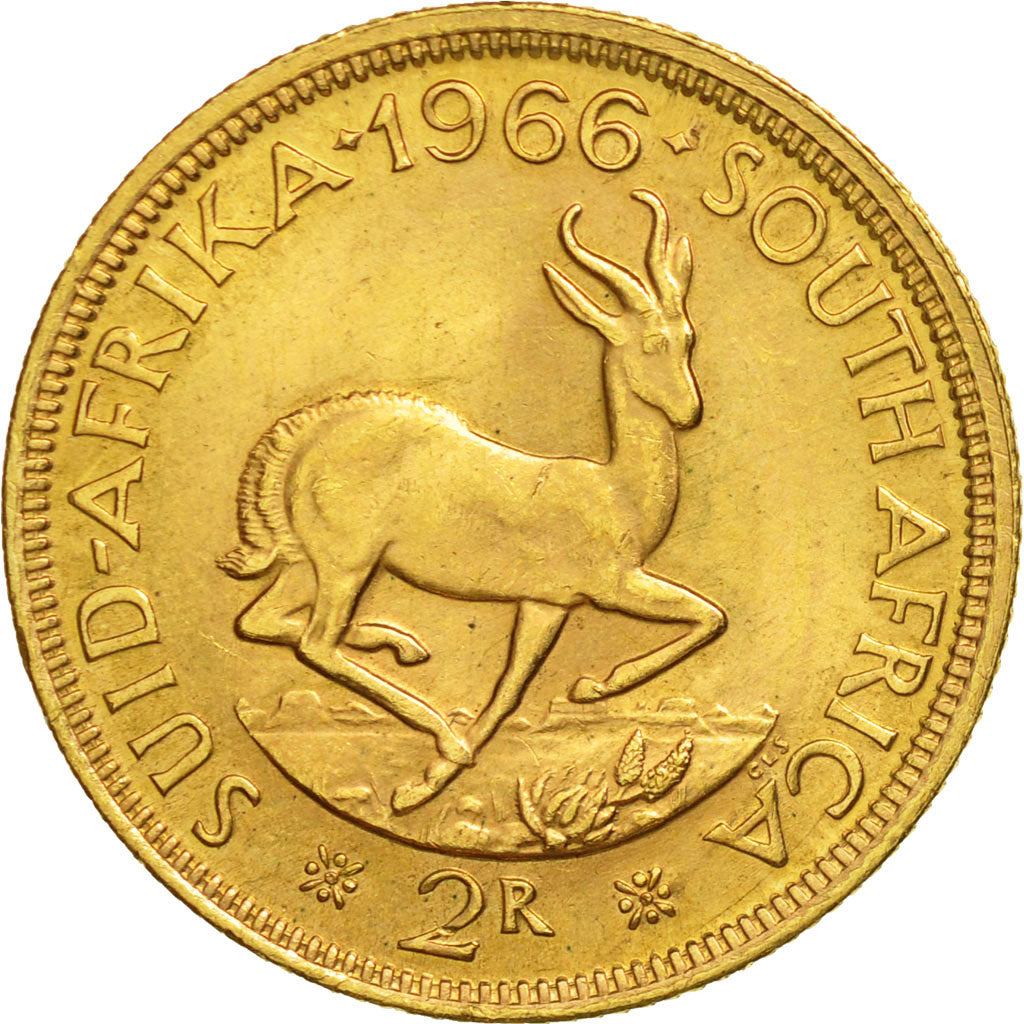 Coin, South Africa, 2 Rand, 1966, AU(55-58), Gold, KM:64