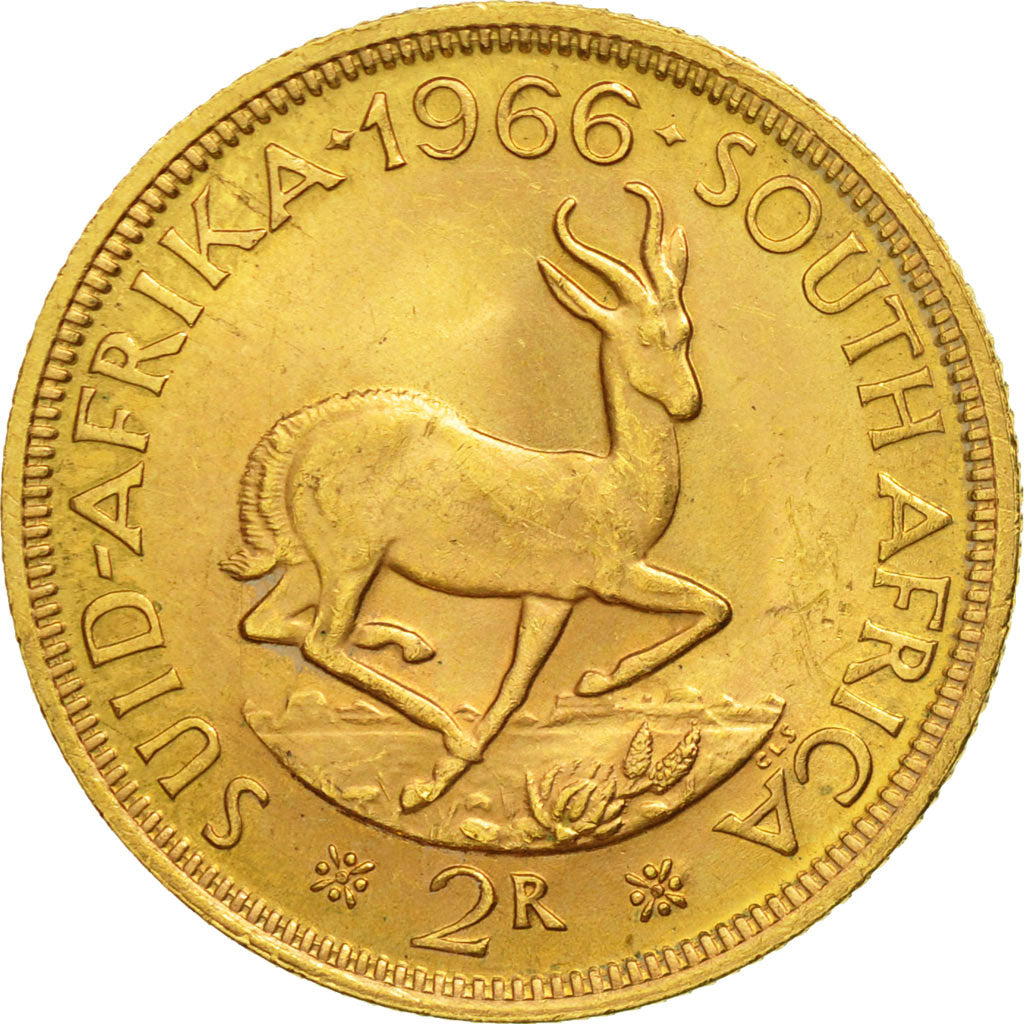 Coin, South Africa, 2 Rand, 1966, AU(55-58), Gold, KM:64