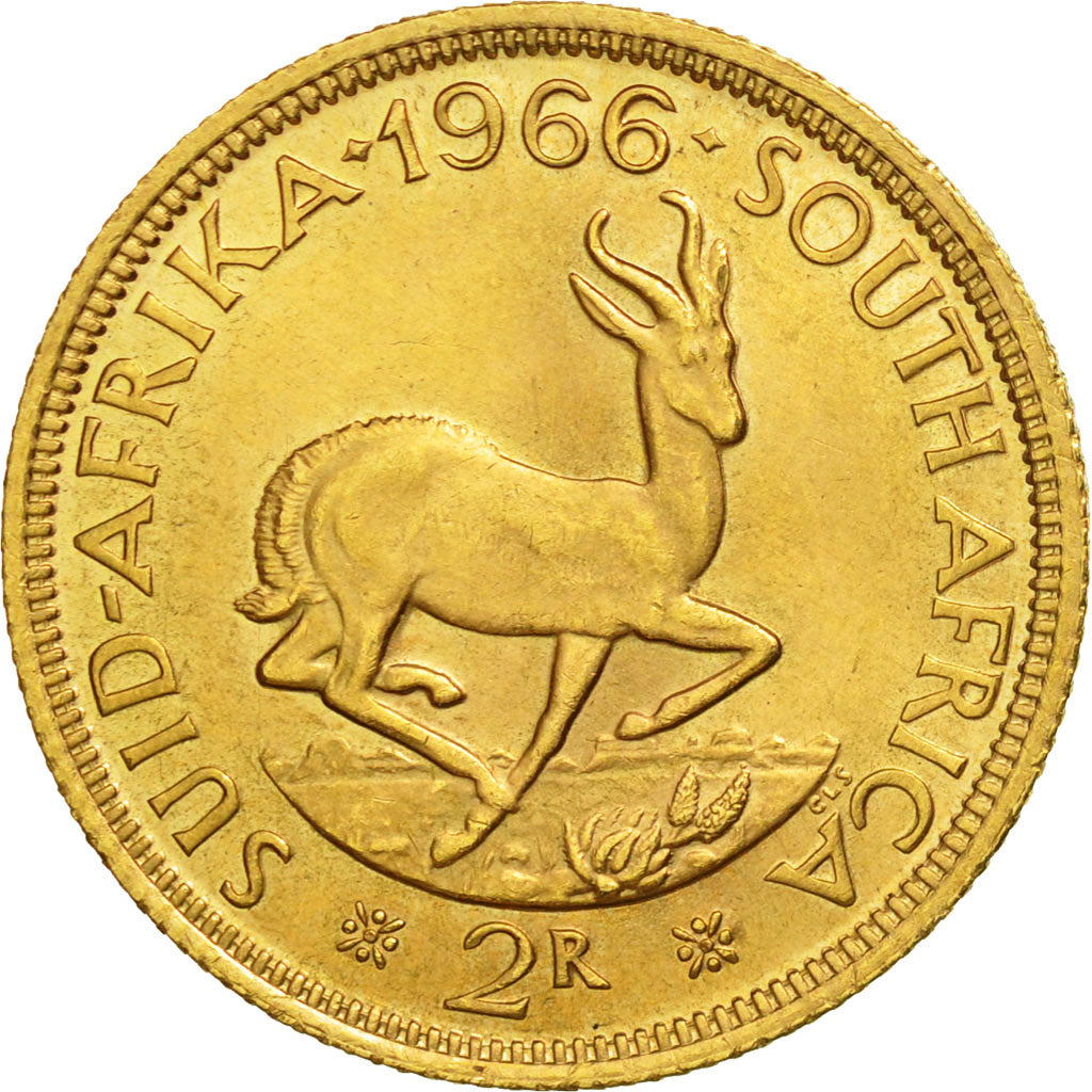 Coin, South Africa, 2 Rand, 1966, AU(55-58), Gold, KM:64