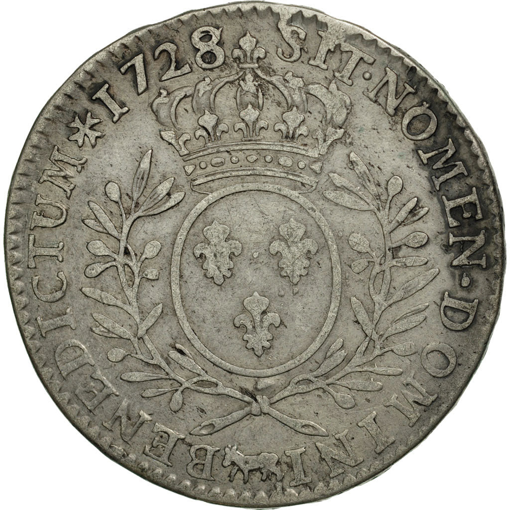 Coin, France, Louis XV, 1/2 Écu aux branches d'olivier, 1/2 ECU, 44 Sols, 1728