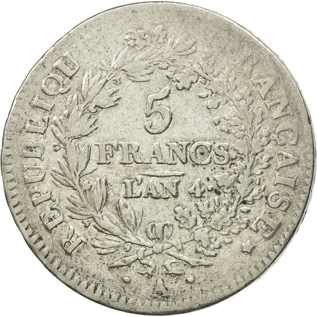 Monnaie, France, Union et Force, 5 Francs, 1795, Paris, TB, Argent, KM:639.1